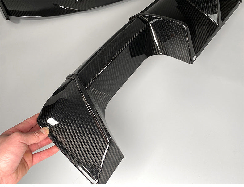 For BMW M3 M4 G80 G82 G83 OEM Style Dry Carbon Rear Bumper Lip Fins Spoiler Splitter Diffuser 2020+