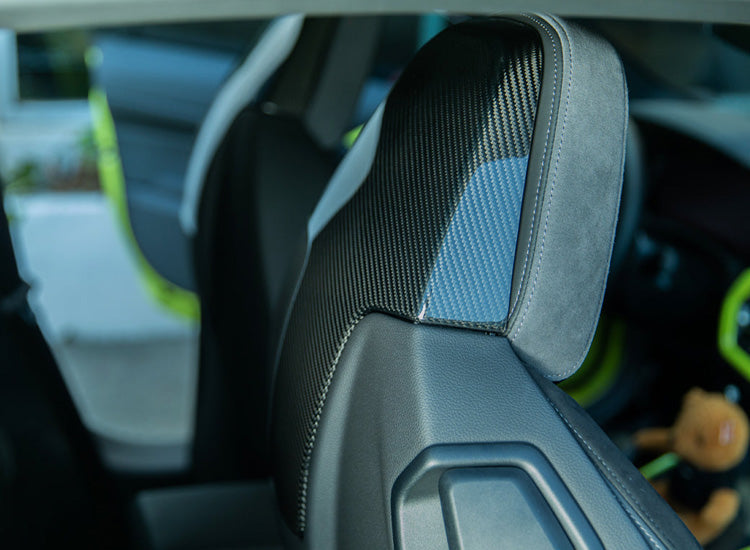 G80 M3 Dry Carbon Fiber Interior Front Seat Back Cover CF Car Seat Back Shell For BMW G80 M3 G82 M4 2021 - UP