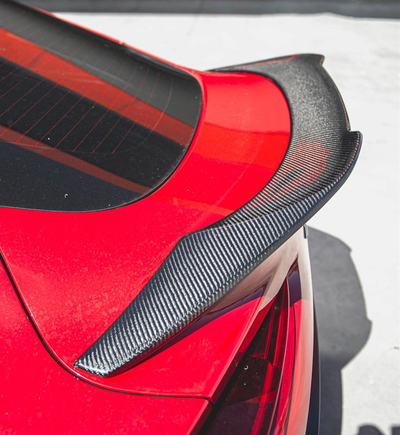 A90 V Style Dry Carbon Fiber Spoiler Ducktail for 2019+ Toyota Supra Coupe High Gloss Finish Rear Spoiler Trunk Wing