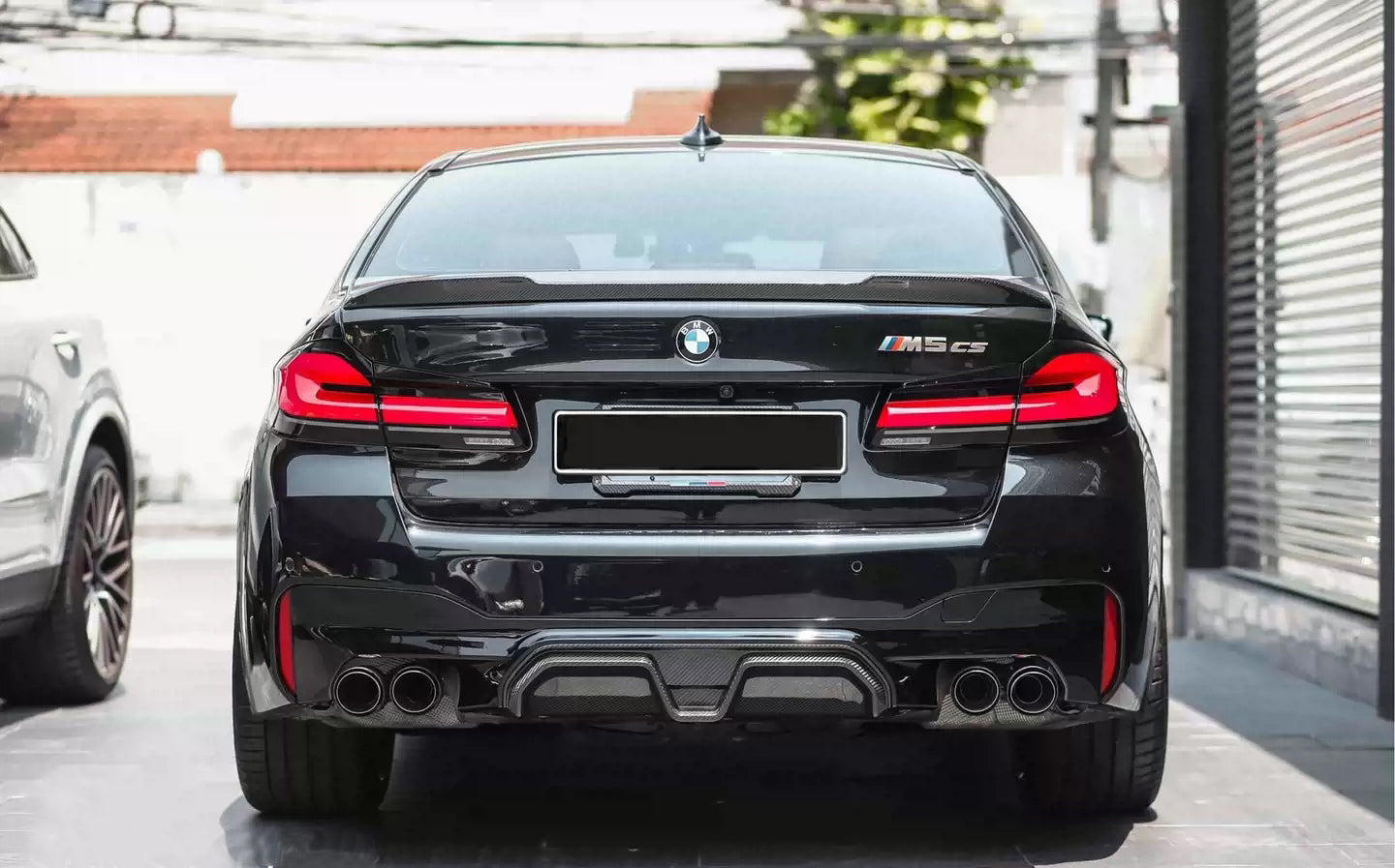 CS Style Carbon Rear Bumper Lip Fins Spoiler Winglet Splitter Diffuser for BMW M5 F90 LCI Competition 2021+