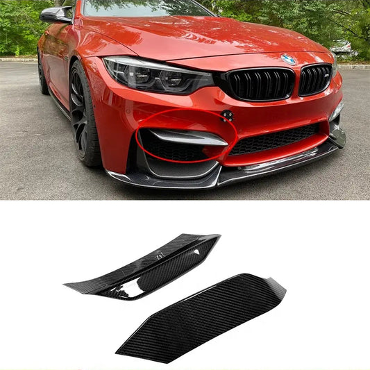 Dry Carbon Fiber Competitive Type Front Bumper Upper Vent Cover Trim For BMW F80 M3 F82 F83 M4 15-18
