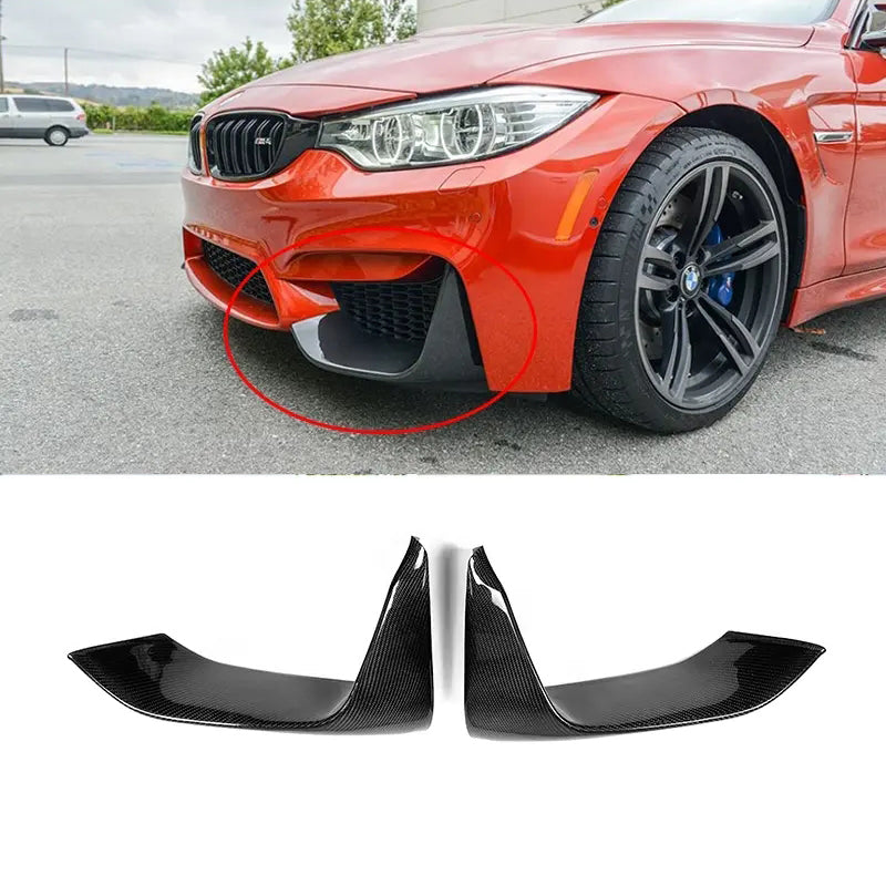 Dry Carbon Fiber Front Bumper Lip Flaps Splitter For BMW F80 F82 F83 M3 M4 2015-2019