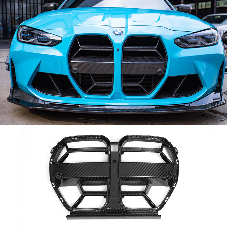 Dry Carbon Fiber Grille For BMW M3 G80 M4 G82 G83 CSL Style Front Bumper Kidney Mesh Grill Grille 2020+