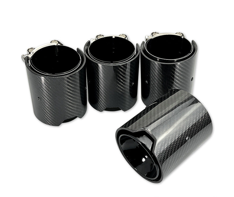 Real Carbon Fiber G80 M3 G82 M4 Exhaust tip tail ends Exhaust tip muffler tip Stainless Steel Glossy Black Fits for BMW