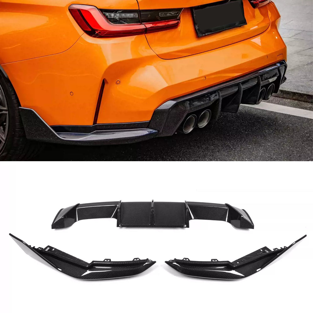 For BMW G80 M3 G82 M4 Dry Carbon Fiber European Style Rear Bumper Lip Rear Diffuser