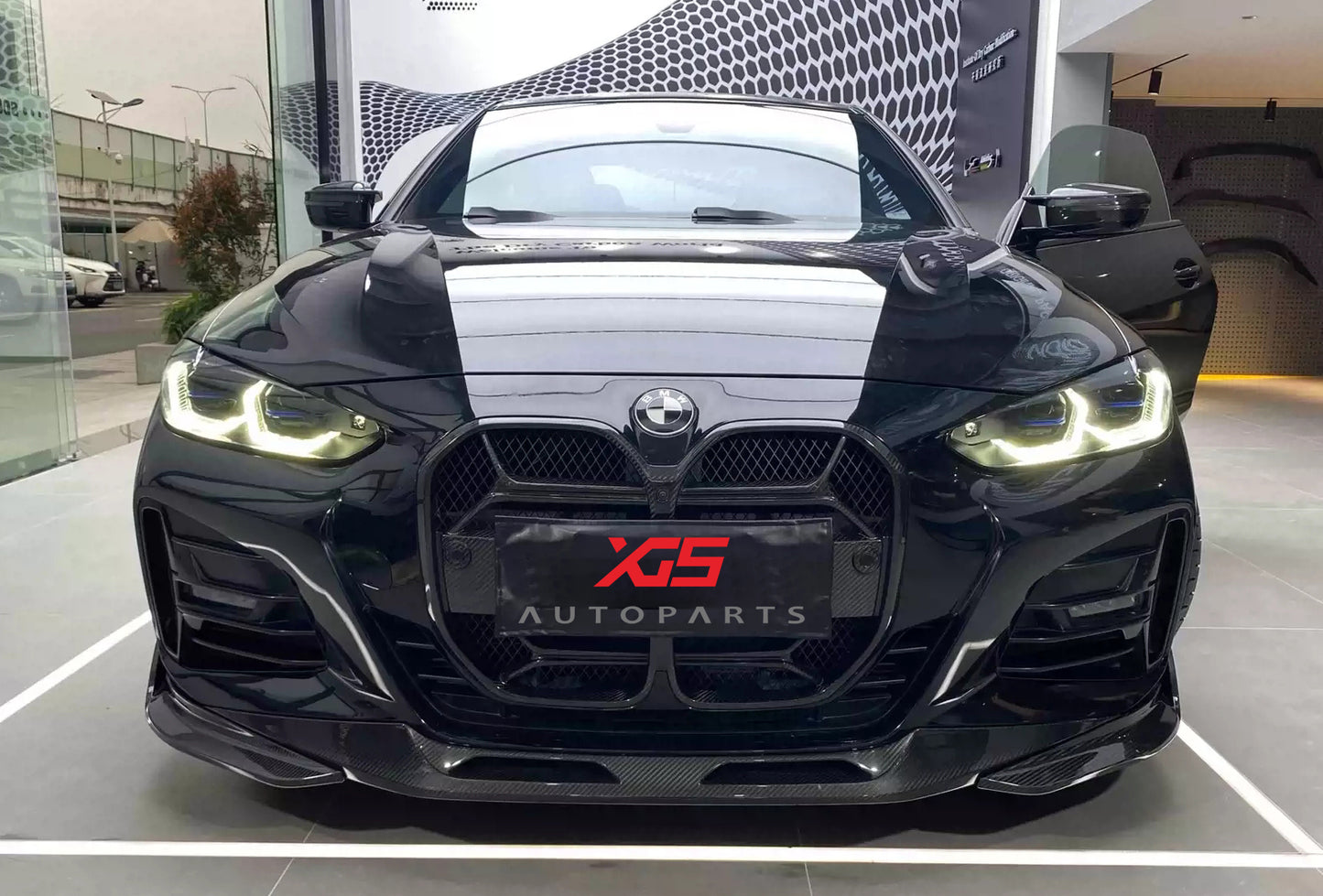 G22 Grill CSL Style With ACC Dry Carbon Fiber Center Mesh Front Grille For BMW 4 Series Coupe G22 G23 2021+