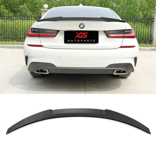 M4 Style Forging Carbon Fiber Rear Trunk Lip Spoiler Ducktail Tail Wing for BMW 3 Series G20 320i 335i G80 M3 CS 2019+