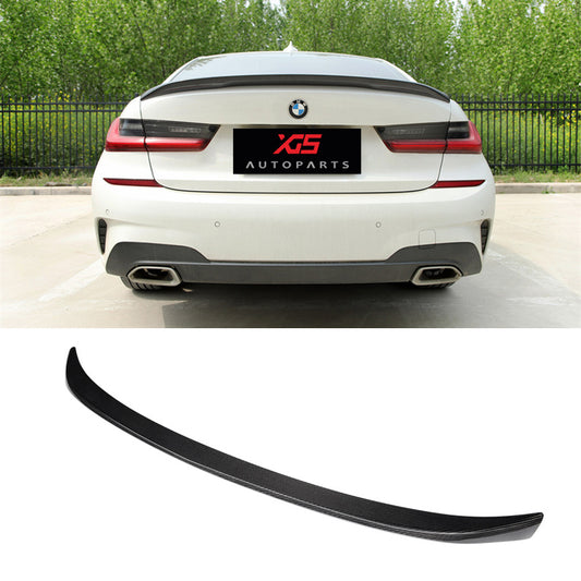 MP Style Dry Carbon Fiber Rear Trunk Lip Tail Wing Ducktail Spoiler for BMW 3 Series G20 320i 335i G80 M3 CS 2019+