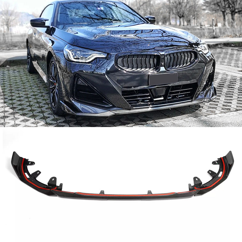 MP Style Dry Carbon Front Lip Bumper Spoiler Wing Splitter For G42 BMW 2 Series M235i 240i 2021+