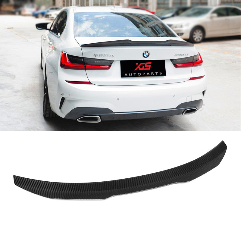 PSM Style Dry Carbon Fiber Rear Trunk Lip Tail Wing Ducktail Spoiler for BMW 3 Series G20 320i 335i G80 M3 CS 2020+